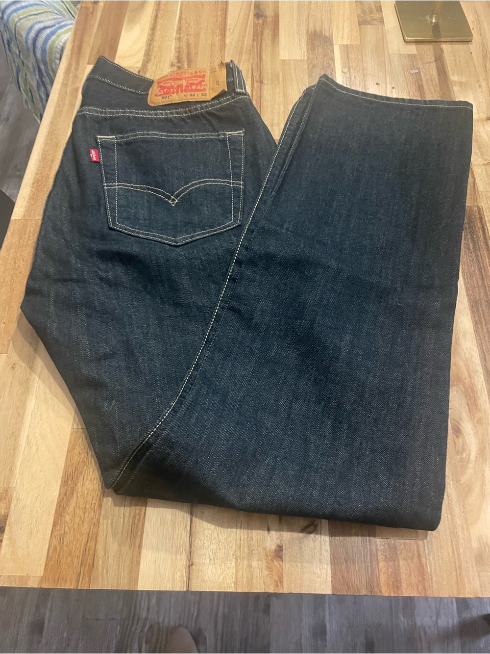 501 Levi's Men's Indigo Straight Jeans button fly